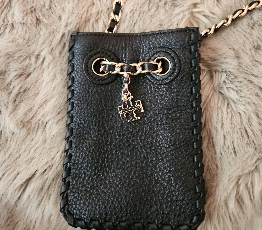 Tory Burch Black Mini Bag with Gold Accents